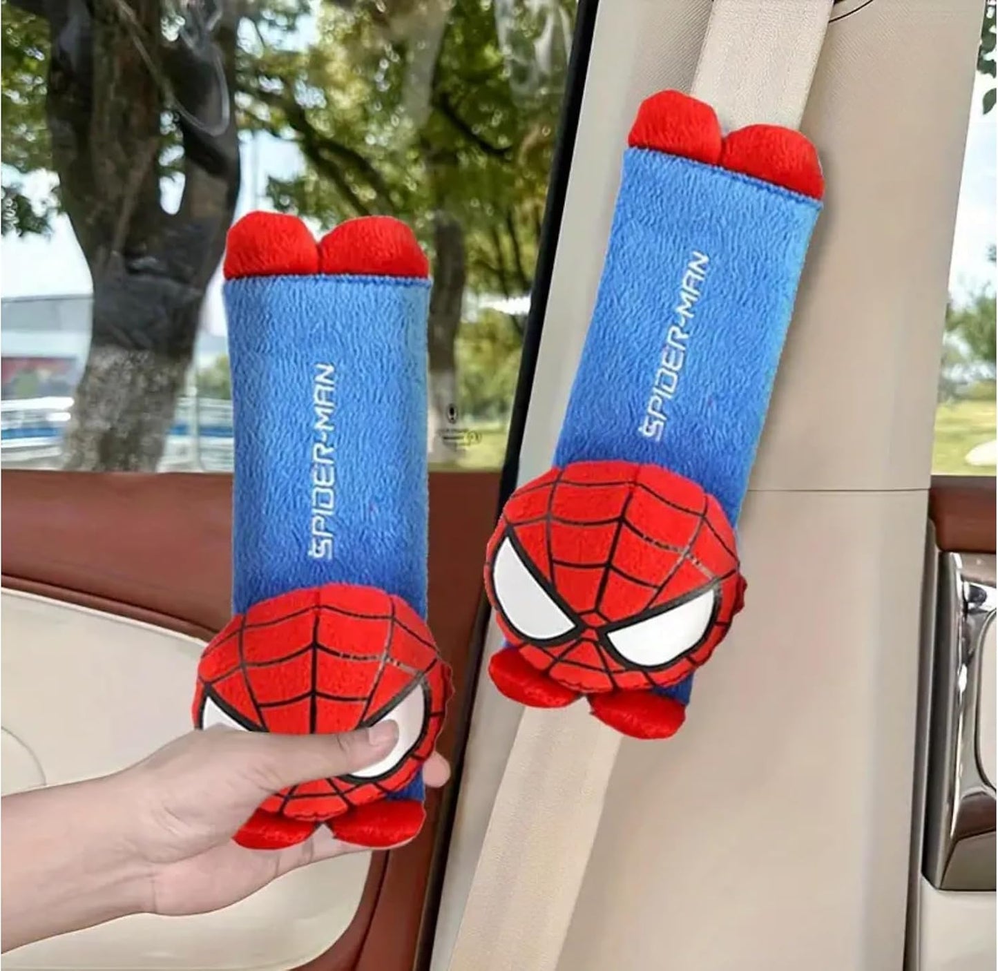 2 Pzas Fundas Cinturón Coche Superhéroe Almohadillas Suaves