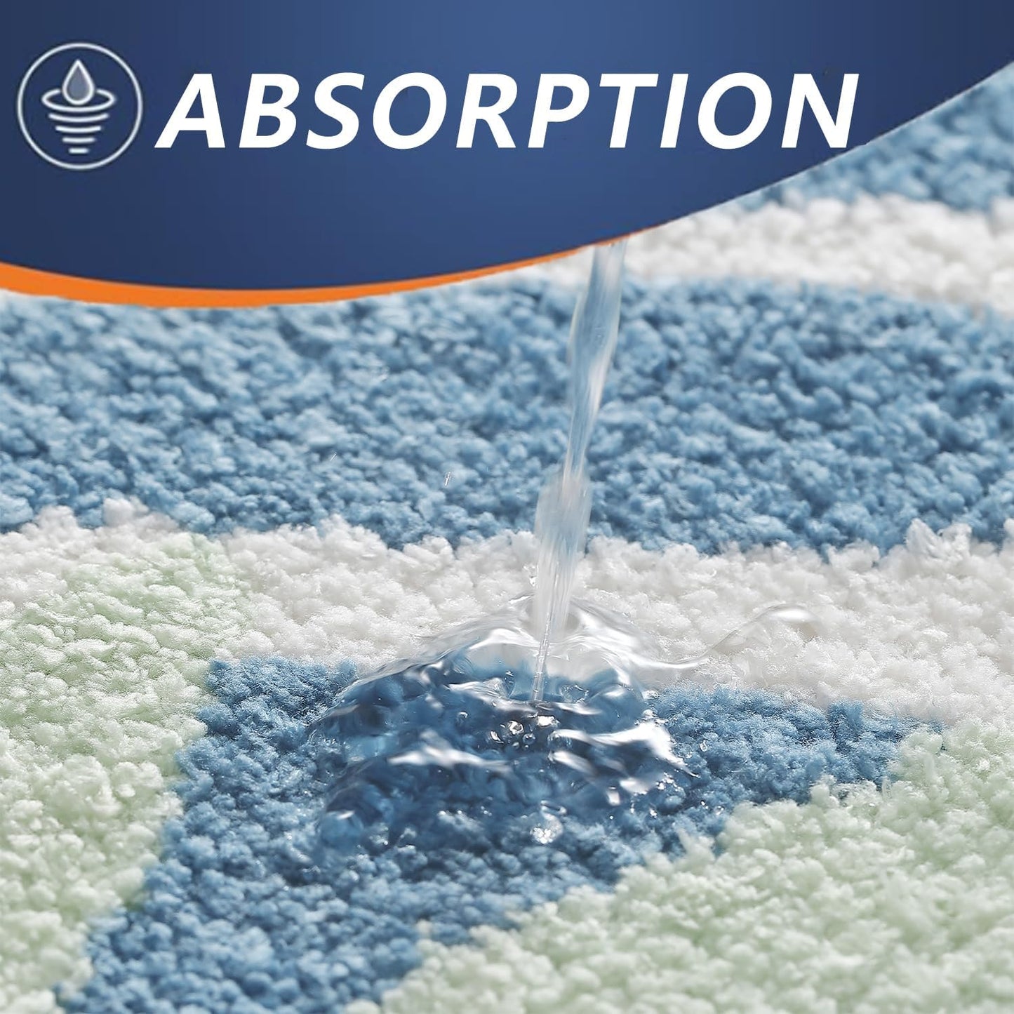 Tapete baño microfibra antiderrap 20x32" verde azul