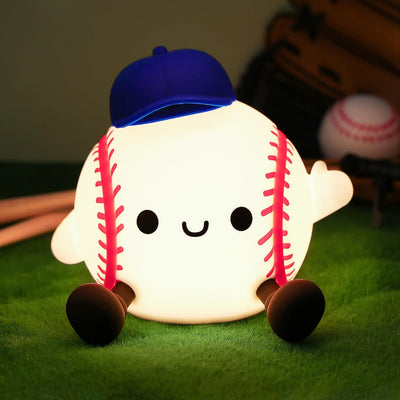 Luz nocturna de béisbol para bebé recargable táctil