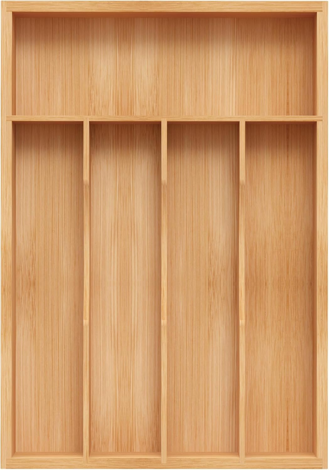 Organiz. cubiertos bambú cajón cocina 9.5x13.5"