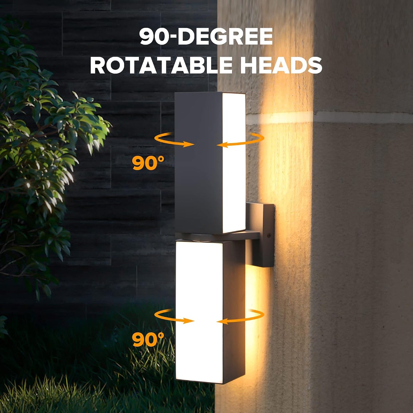 Lámpara pared LED para porche 3000K 2000lm impermeable gris
