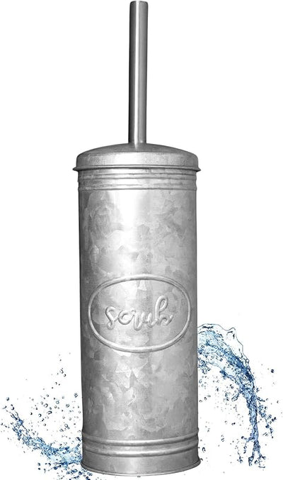 Escobilla inodoro rústica con soporte galvanizado