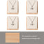 Soporte colgante bambú 4 pzas para collares terciopelo beige
