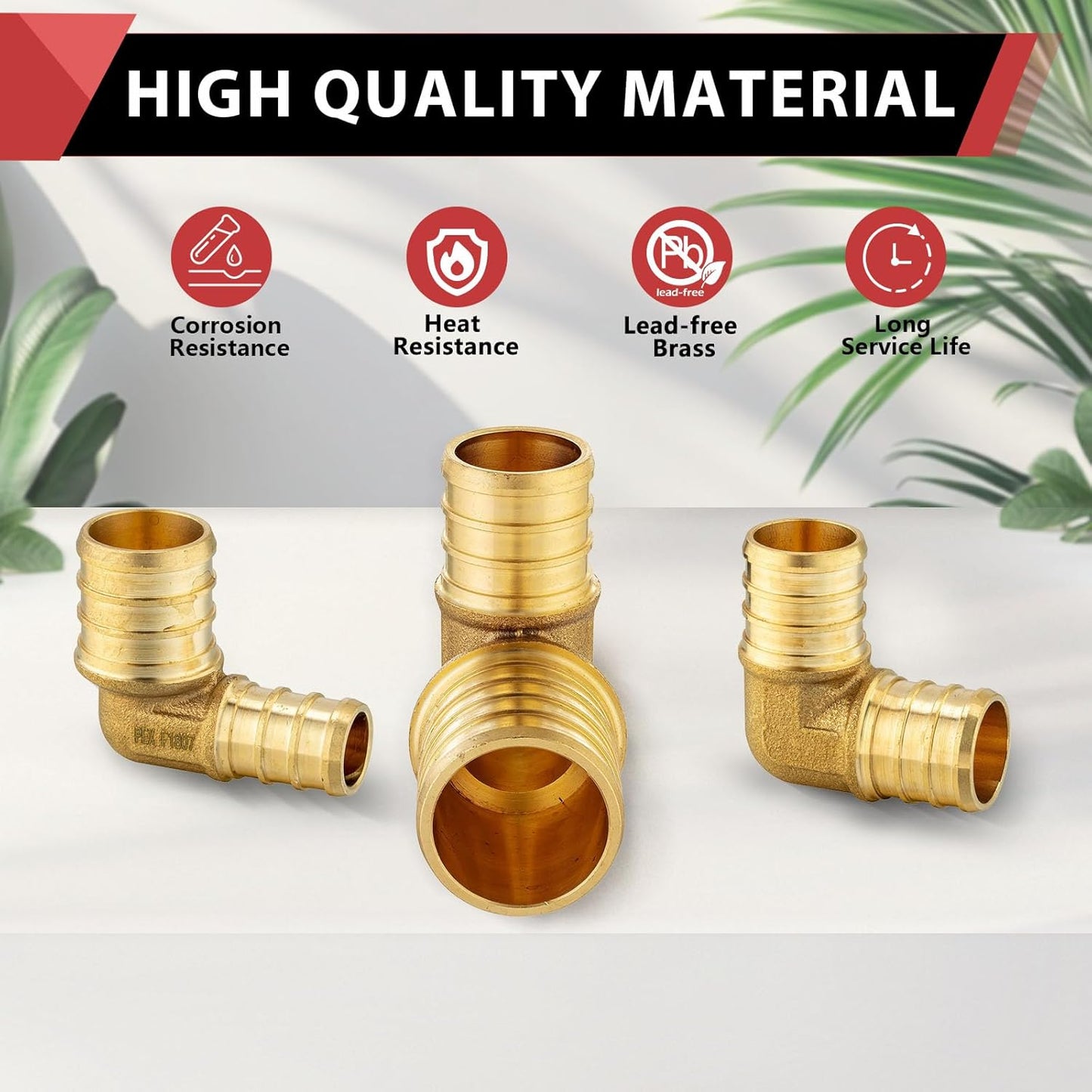 Set 25 accesorios latón crimpado 3/4pulg PEX ASTM F1807
