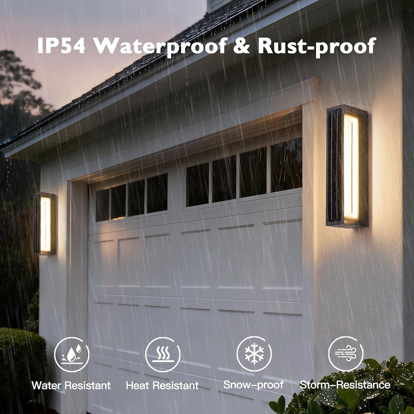Luz porche frontal impermeable 20.5pulg LED 3000K aplique
