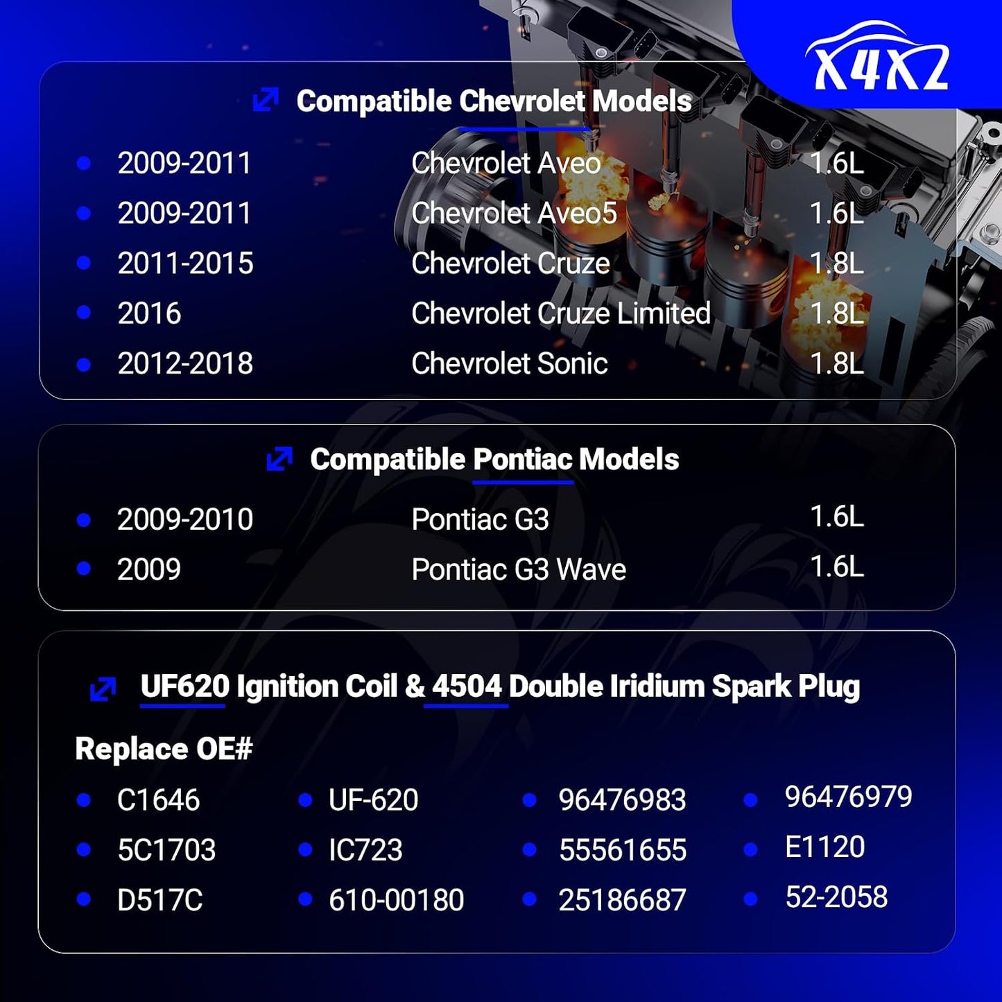 Bobina encendido y bujía iridio doble para Chevy Cruze 11-15