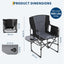 2 Sillas Campamento Plegables Adultos 400lb con Mesa