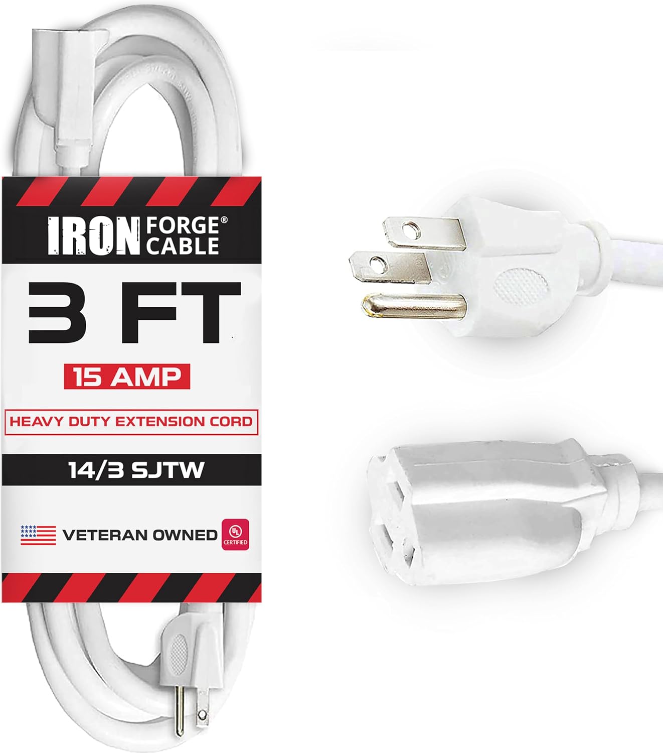 Cable extensión exterior 14/3 SJTW 3 clavijas 15A