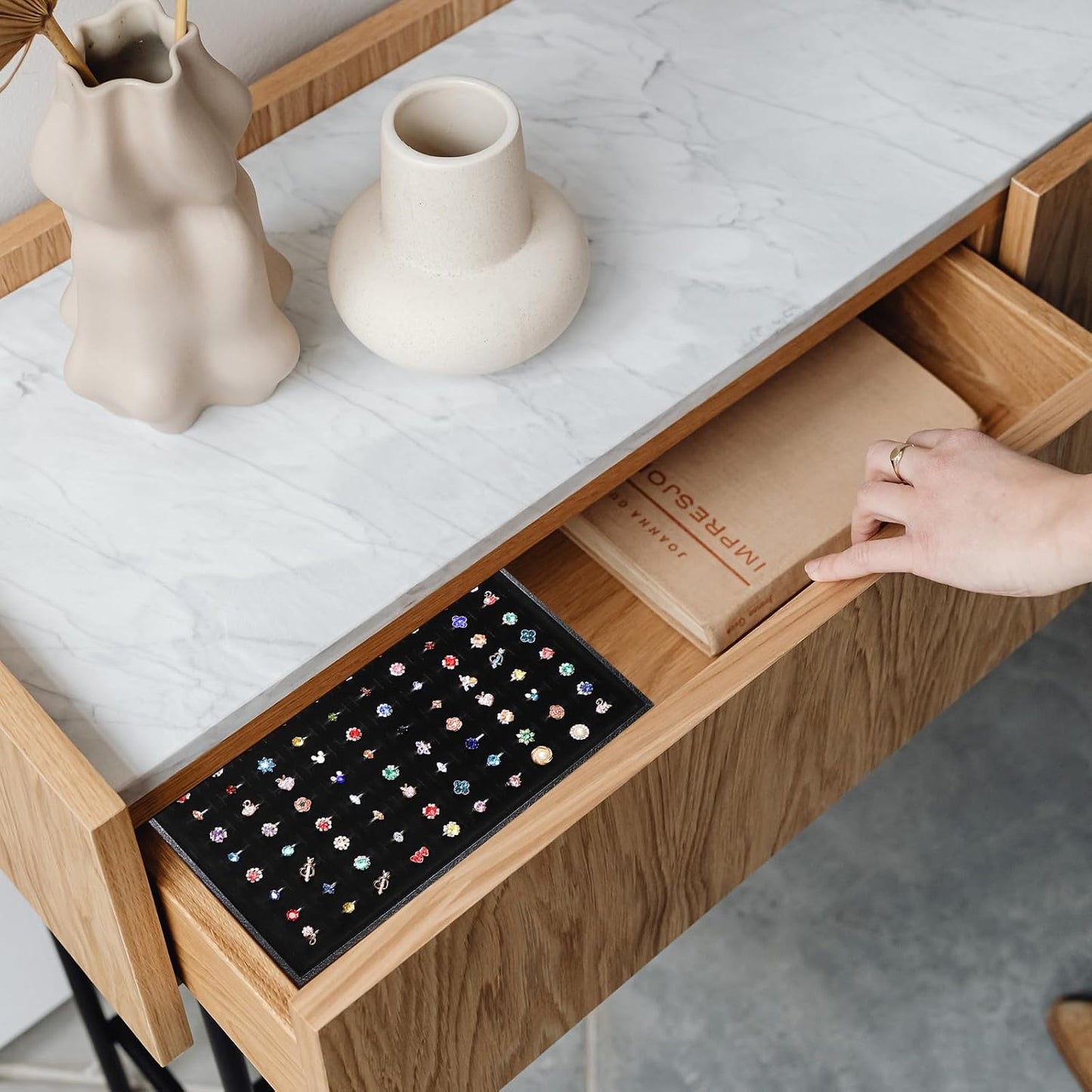 Carriola organizadora para joyas 12/24/36 celdas