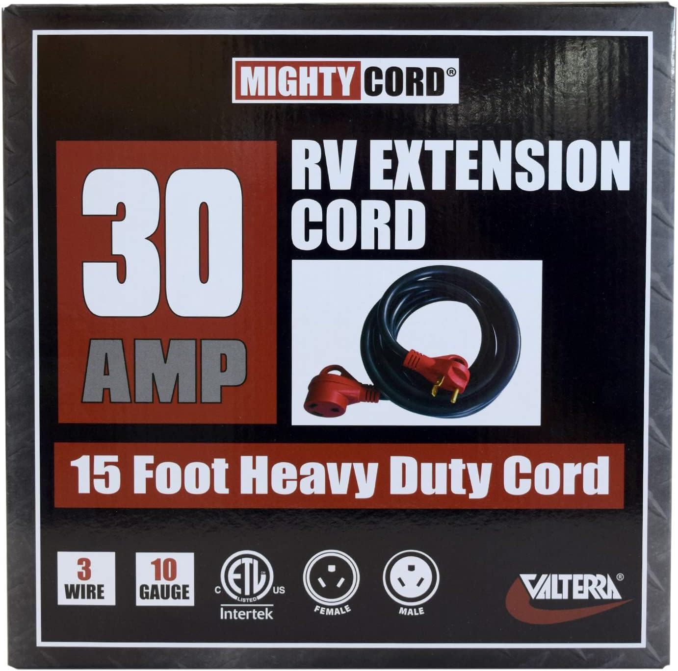 Cable extensión RV 30A 15ft color rojo