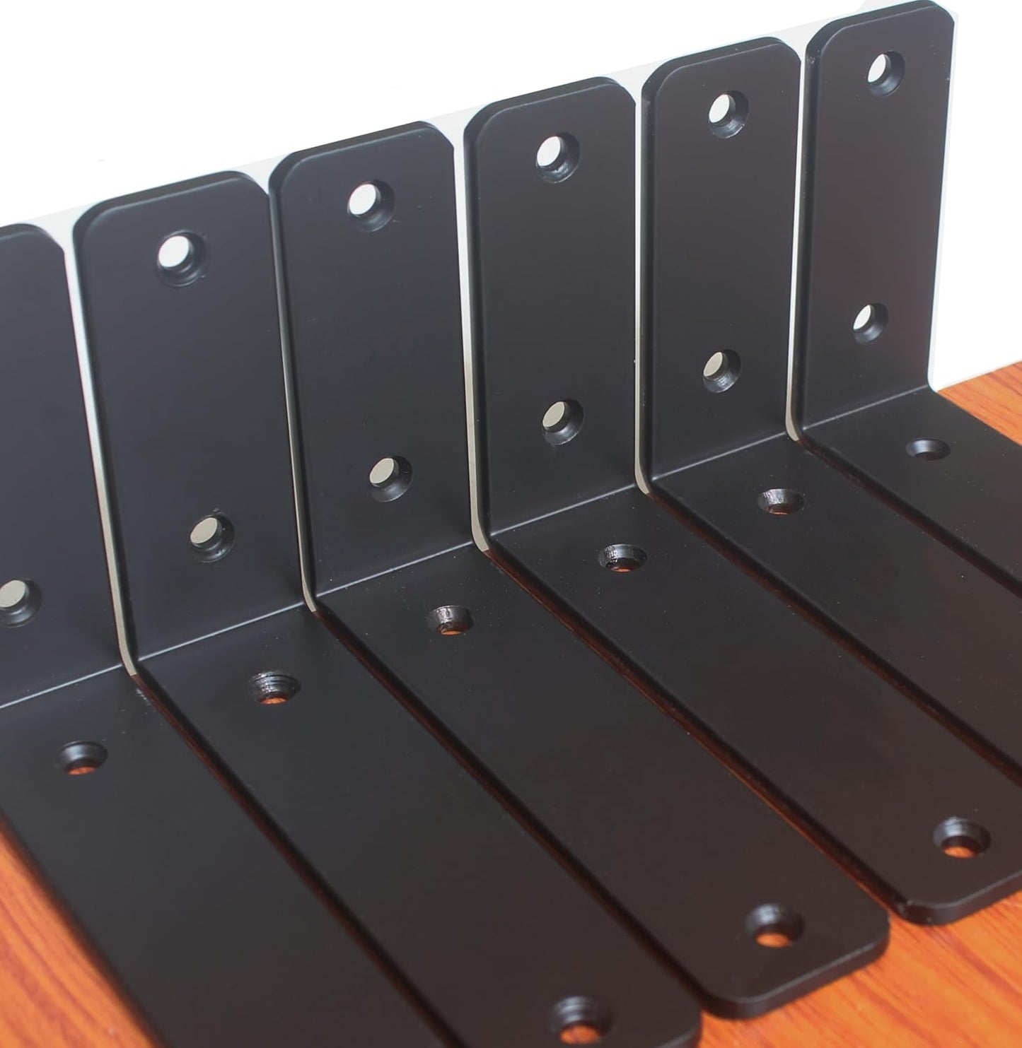 10 Soportes Hierro Negro 6x4x1.5pulg para Estante Flotante