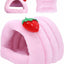 Escondite 3en1 para conejos y hurones forro polar lavable rosa