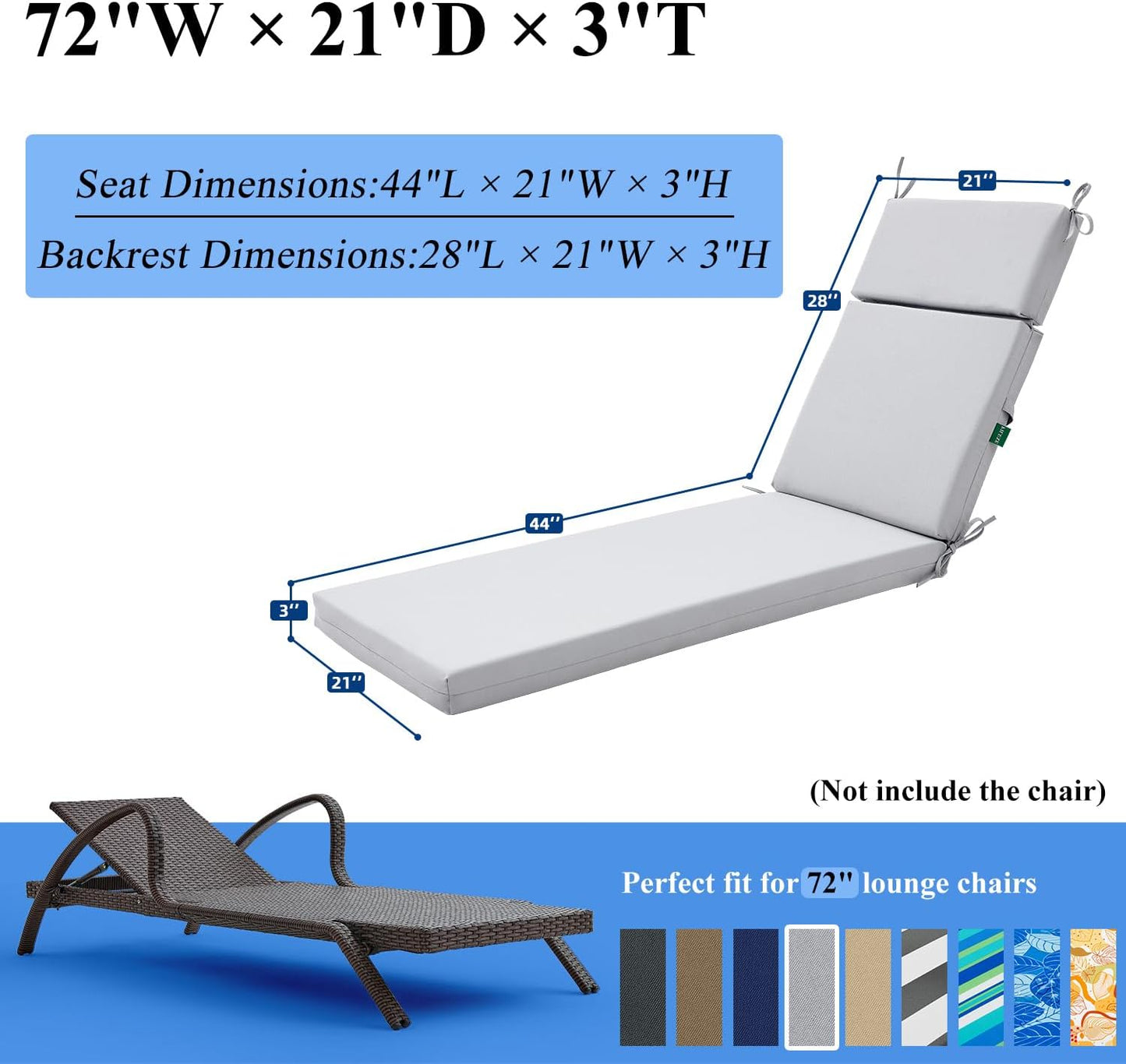 Cojín silla exterior espuma alta densidad resistente clima
