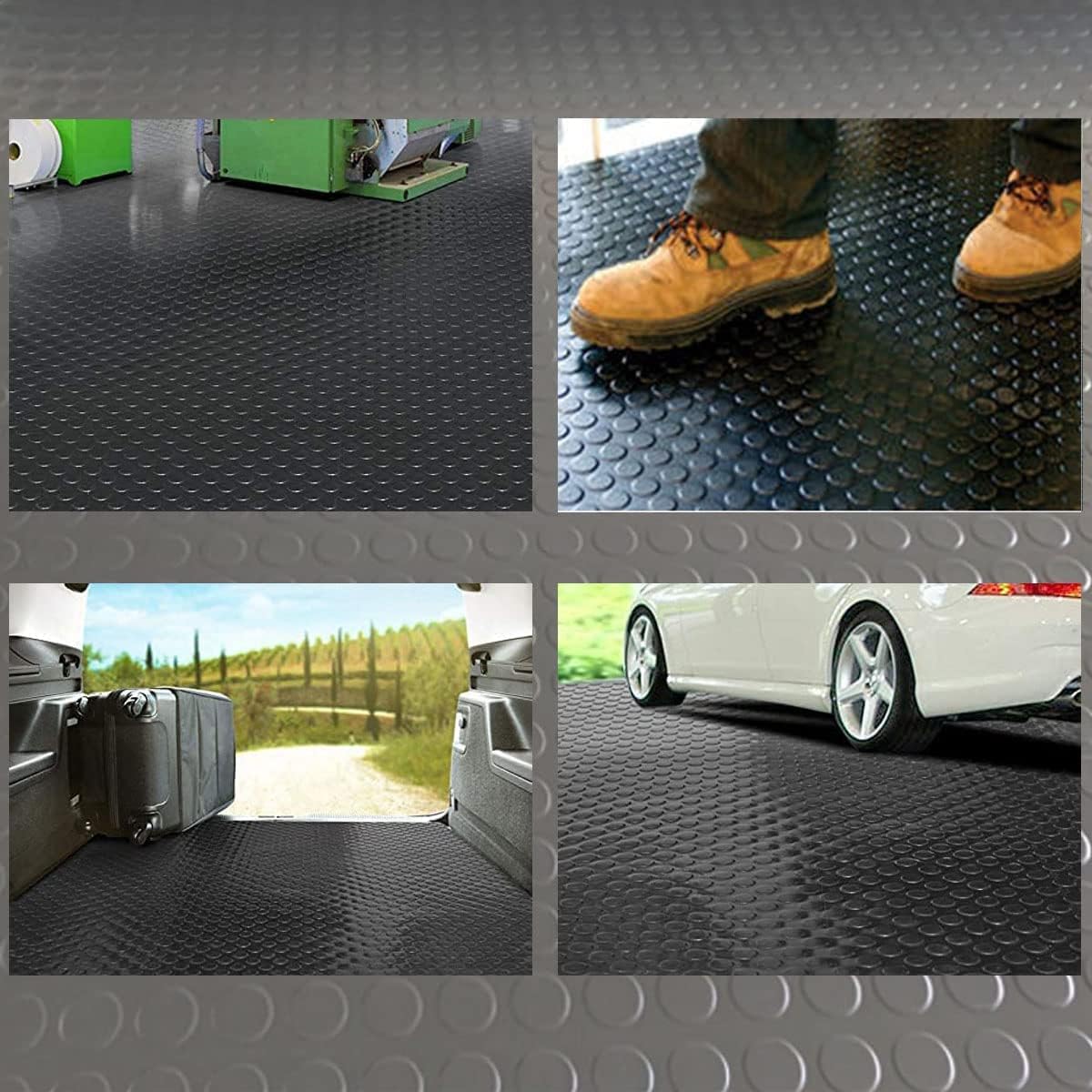 Alfombrilla antiderrap garaje 16.4x3.3ft negro resistente
