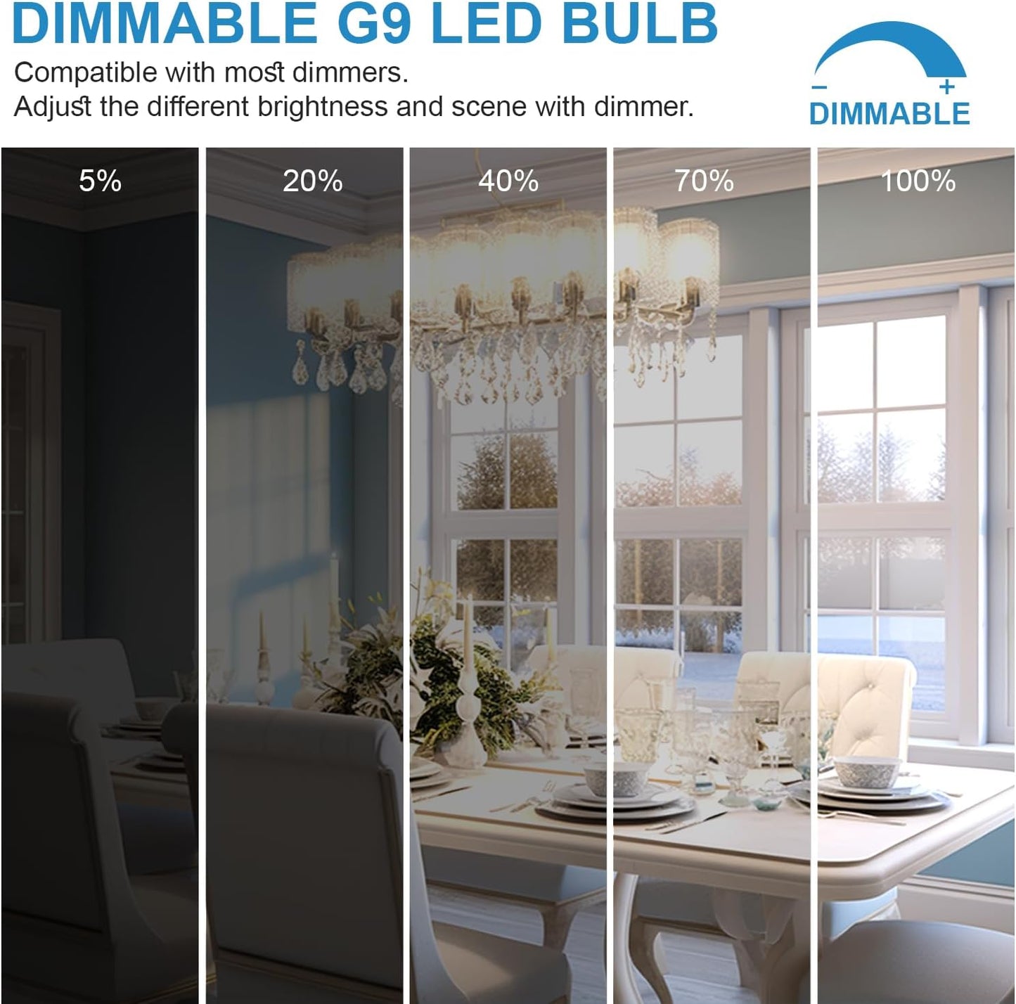Bombilla LED G9 regulable 2700K blanco cálido 4W