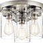 Luz empotrada 3 luces níquel cepillado cristal transparente