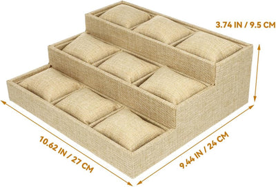 Bandeja organizadora relojes 10.62x9.44pulg con 9 almohadas