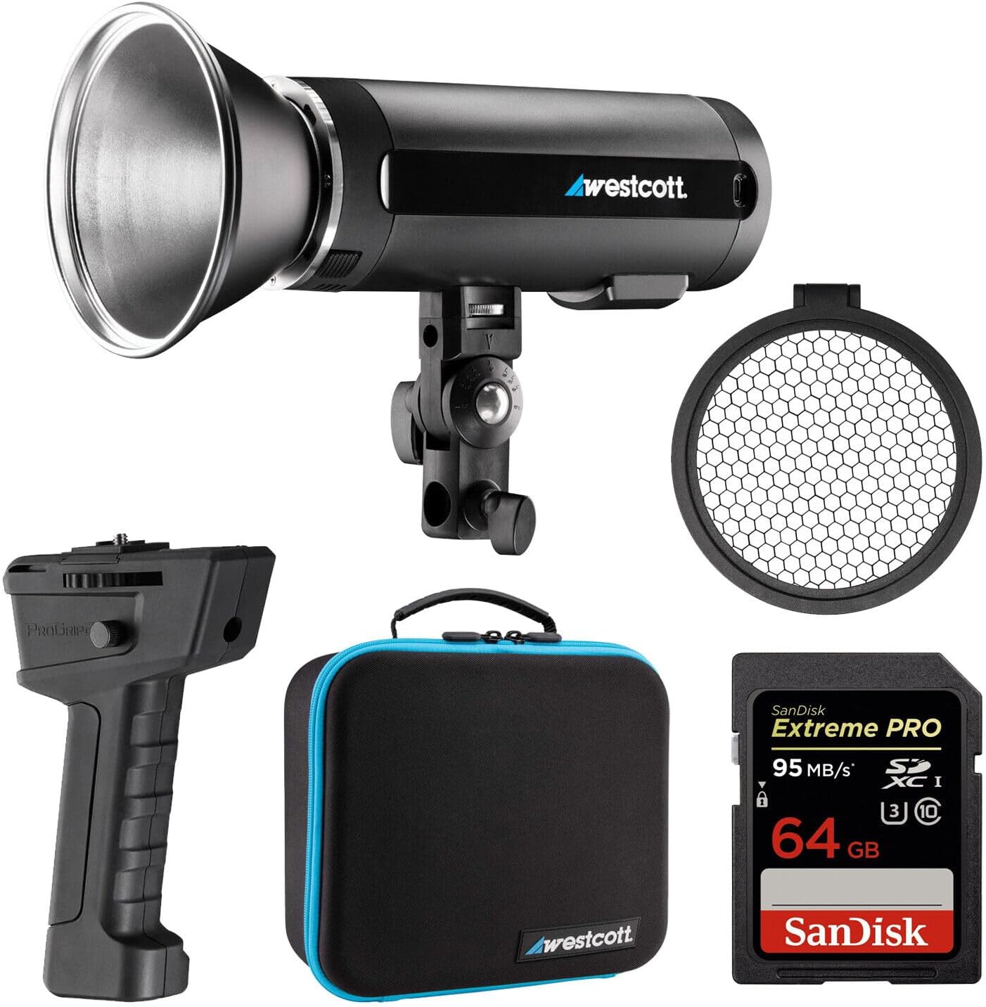 Luz estroboscópica de bolsillo con soporte y tarjeta 64GB