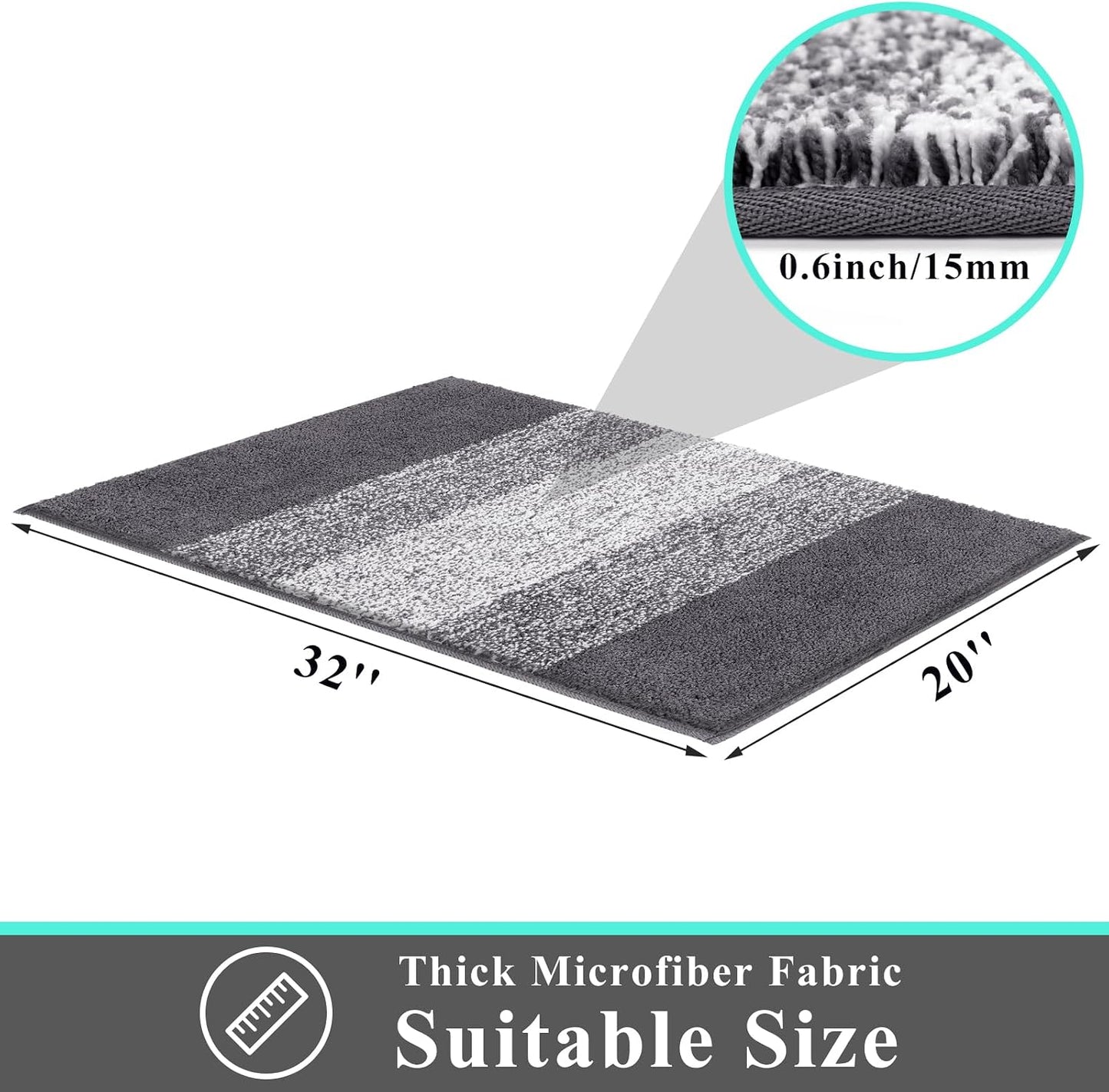 Tapete antiderrap absorbente para entrada 20x32 gris