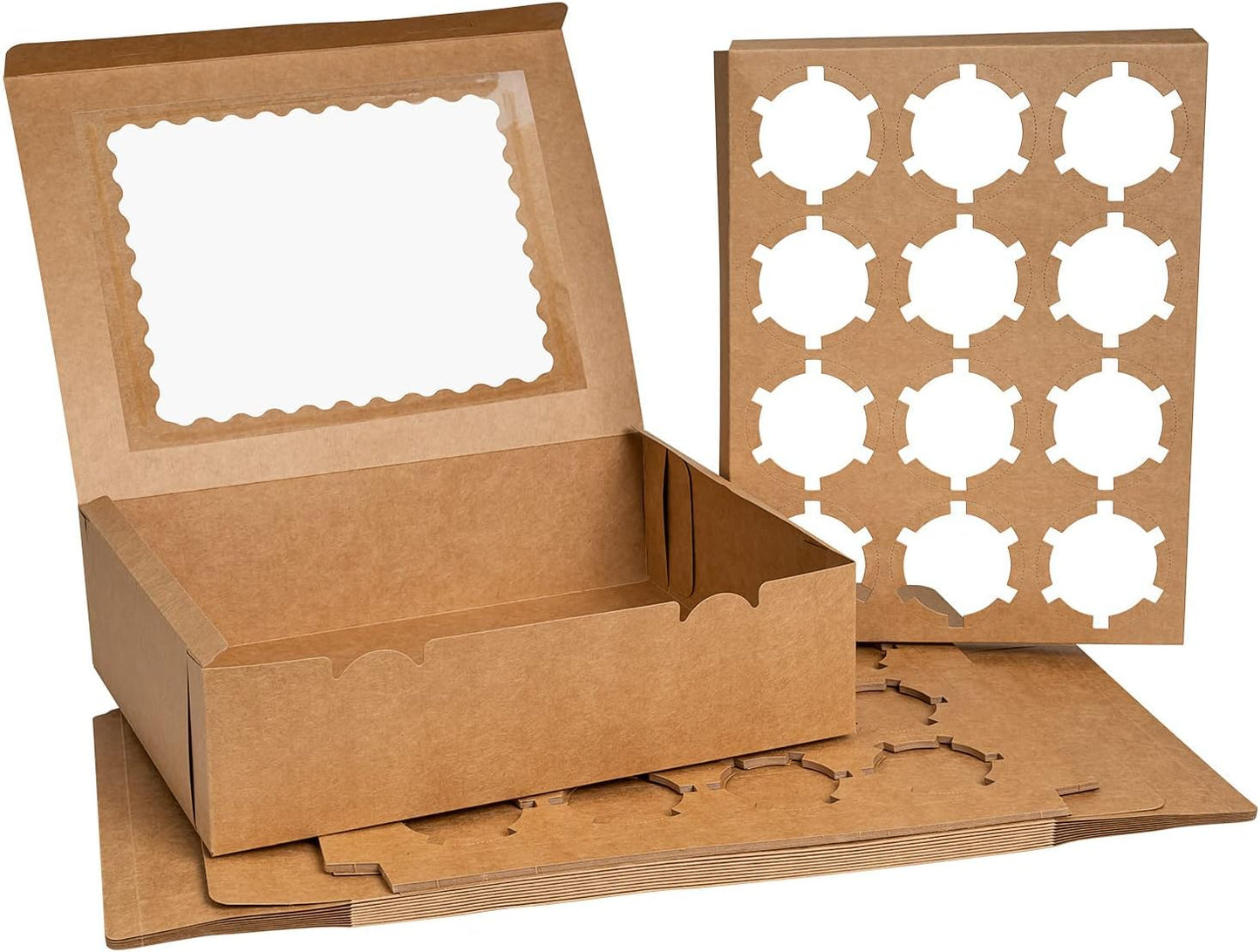 25 Cajas Cupcakes Grado Alimenticio con Ventanas