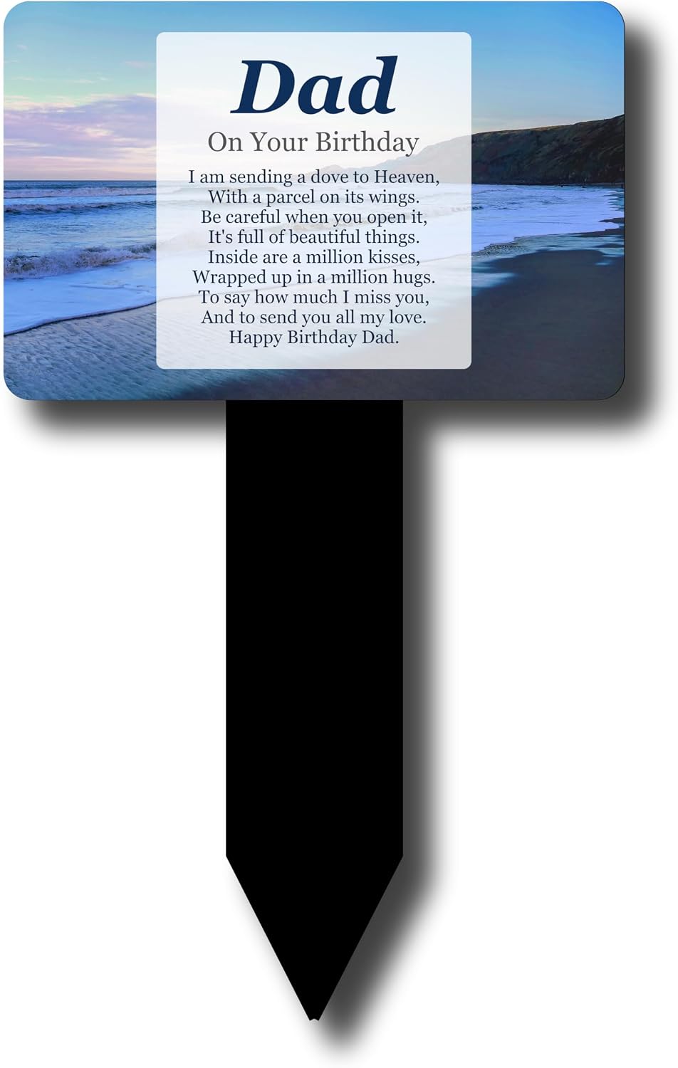 Placa temática playa Papá cumpleaños estaca plástico