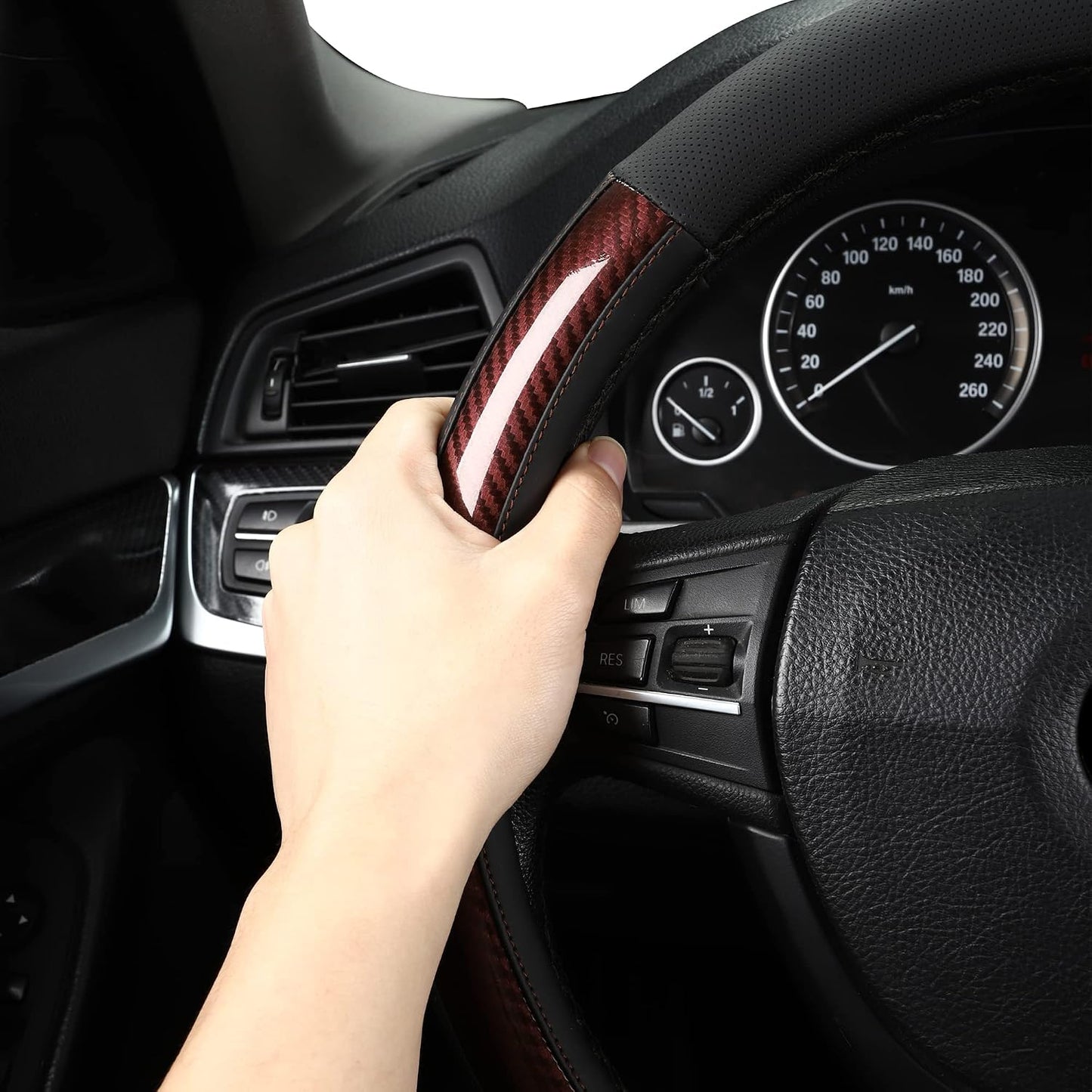 Funda volante auto 15" microfibra universal antiderrap negro
