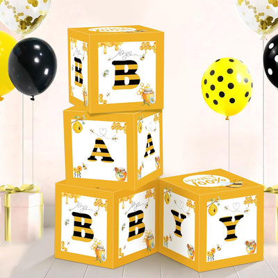 Decoración globos temática abeja 4 pzas baby shower