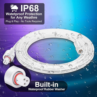 Cable extensión 16ft impermeable para luces Govee H705 H706 blanco