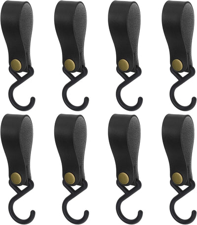 8 Ganchos Plástico Forma S para Acampar Ollas Sartenes Negro