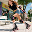 Patines niñas con luces doble fila negro rosa