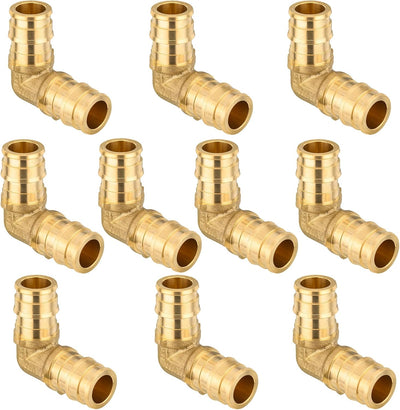 Codo PEX A 1/2 pulg latón flujo completo 10 pzas