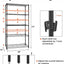Estantería 5 niveles ruedas estantes metal ajustables 36x16"