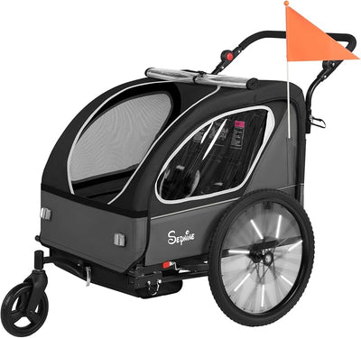 Remolque bicicleta 2en1 portabebés plegable con arnés