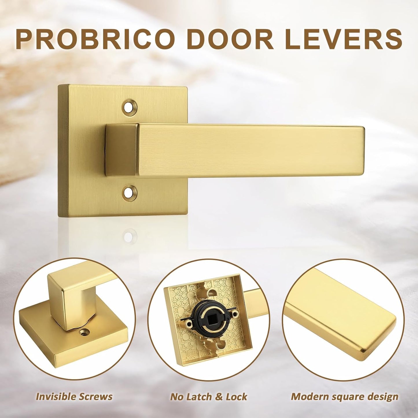 10 Manijas Puerta Ficticias Doradas Accesorios Modernos
