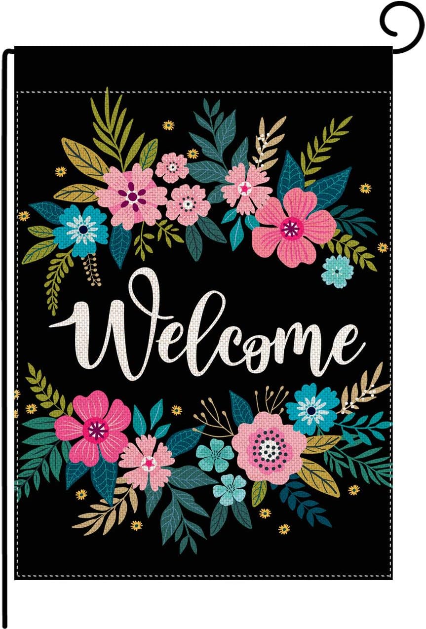 Bandera jardín personalizada bienvenida 12.5x18
