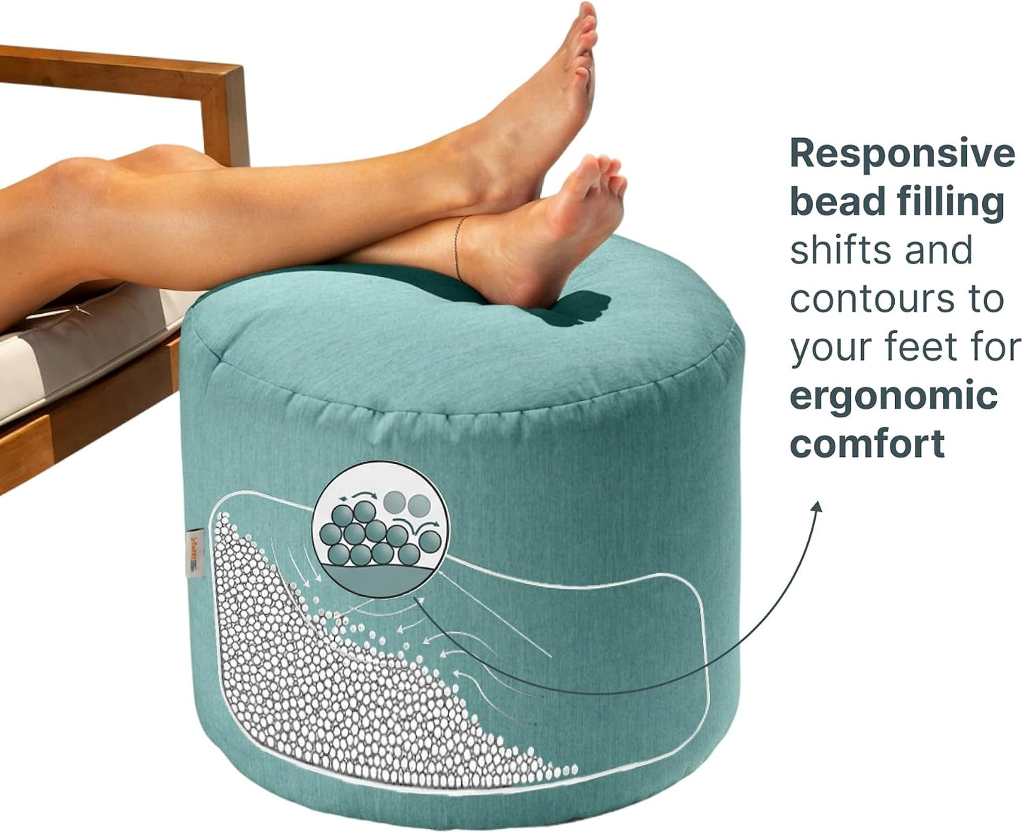 Puf Otomano Bean Bag Spring Azul Claro