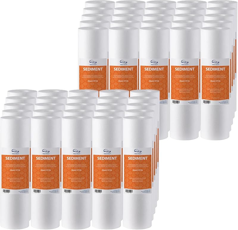 Cartuchos filtro agua sedimentos 50mic 10x2.5" pack 50