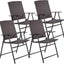 Silla ratán plegable color café 4 Uds para camping jardín