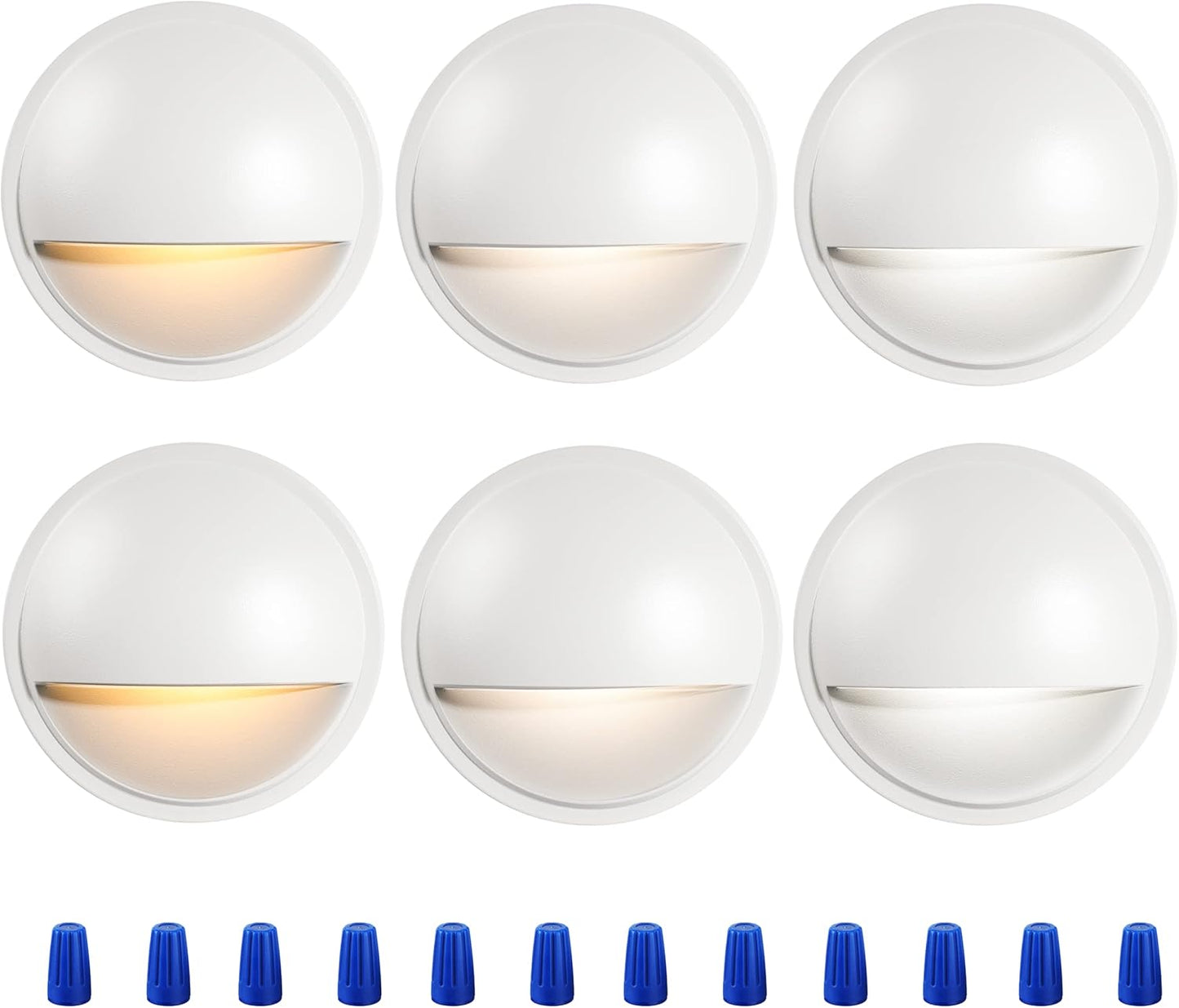 6 Luces LED Cubierta 3CCT 12V-24V Escalera Valla Jardín
