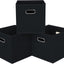 Cubos almacenamiento plegables tela con asas set 3 negro