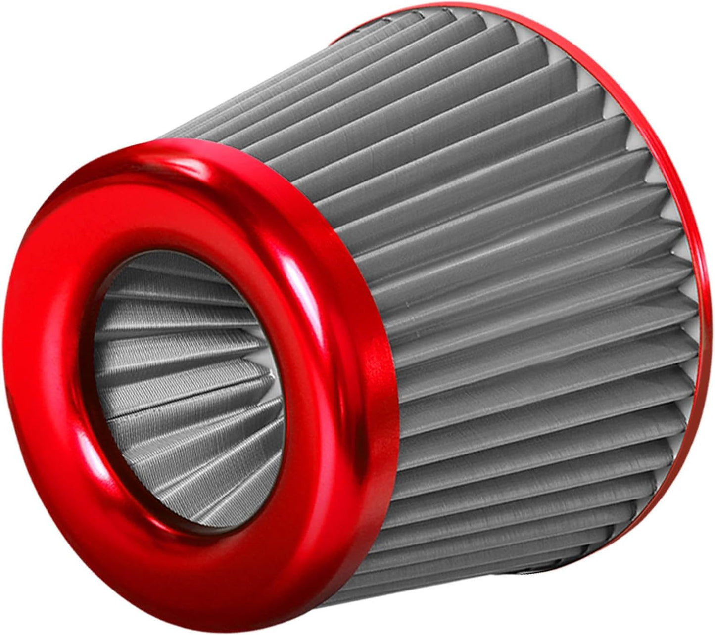 Filtro aire universal cono acero inox 76mm rojo