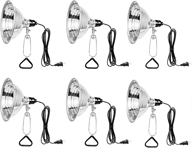 6 Lámparas Abrazadera Reflector Aluminio 8.5" 150W 6ft