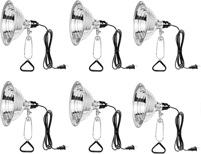 6 Lámparas Abrazadera Reflector Aluminio 8.5" 150W 6ft