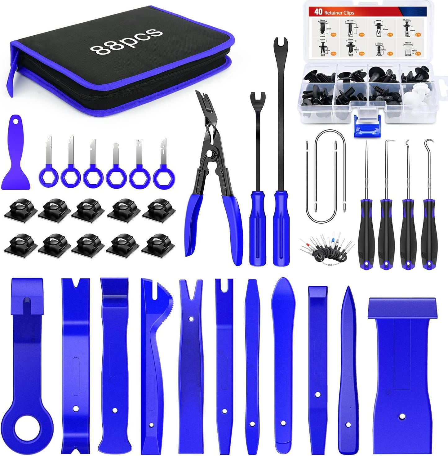 Set 88 Pzas herramientas remover molduras auto