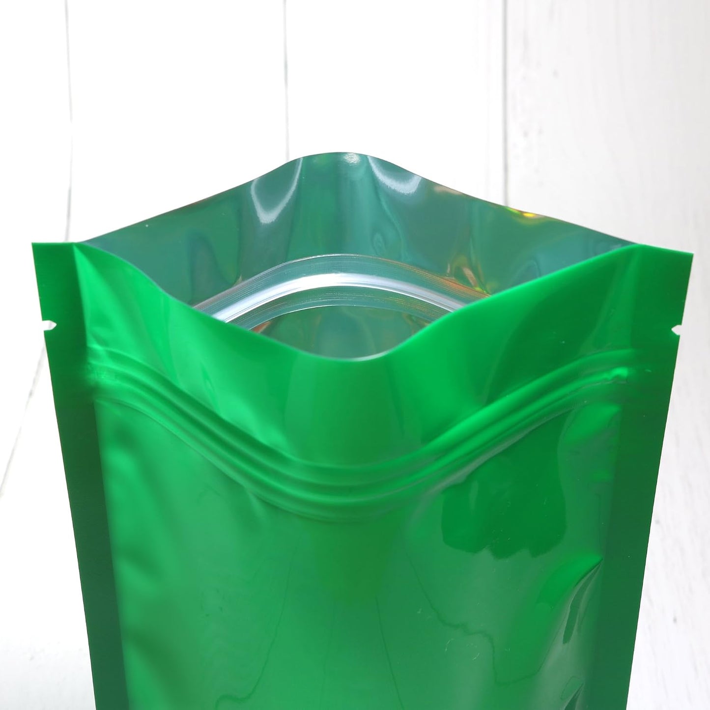 Bolsas vertical doble cara con ventana 4.7x7.1" verde