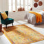 Alfombra rectangular 2x3ft color amarillo y azul