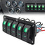 Panel interruptor 5 vías 12-24V CC impermeable precableado