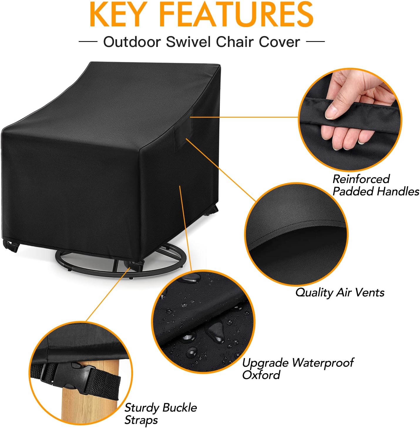 Fundas sillas giratorias exteriores 33x35x38.5pulg 2pzas