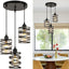 Luces colgantes isla cocina hierro negro ajustable vidrio
