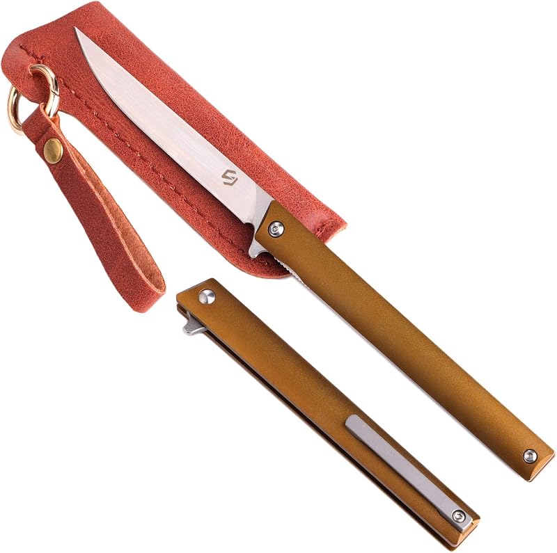 Cuchillo plegable EDC D2 3.5" aluminio titanio